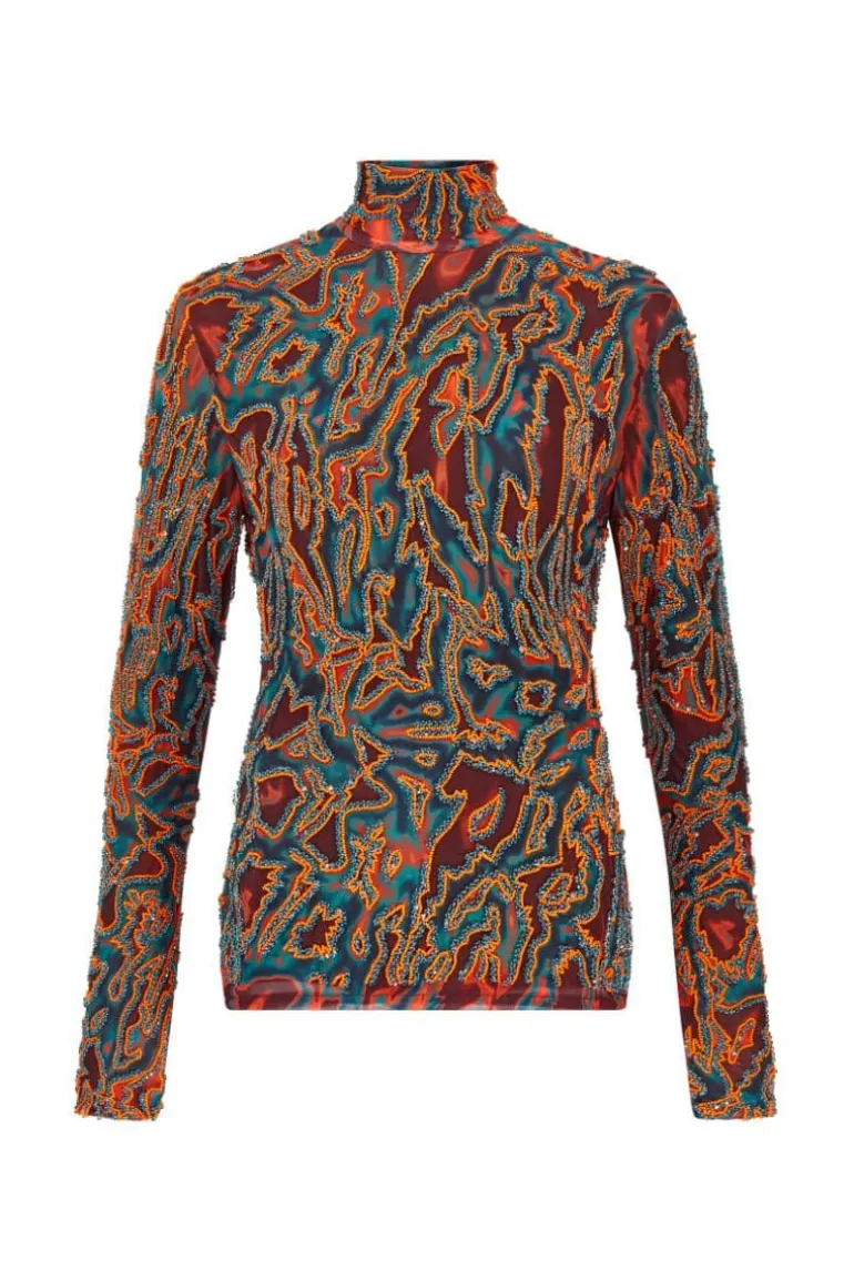 Tops<CULT MIA ZUWA BLUE AND ORANGE BODYSUIT Blue/Orange